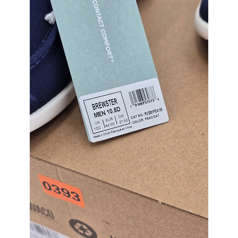 Revitalign Brewster Boat Shoes Men 10.5D Peacoat Blue‎ Canvas Orthotic -New